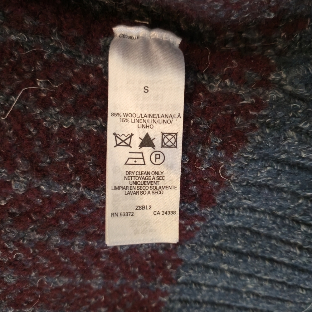 Farhi By Nicole Farhi Wool Cardigan Sweater Size Small Blue Purple Rare - Picture 4 of 6